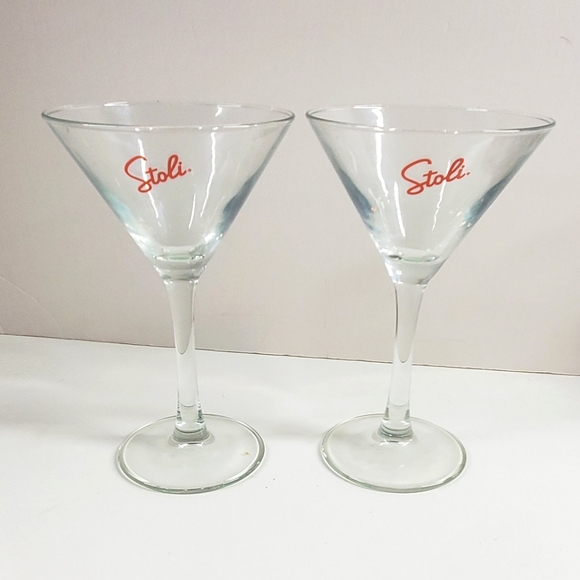 Stoli Martini Glasses Set of 2, Small Martini Glasses - Picture 1 of 5